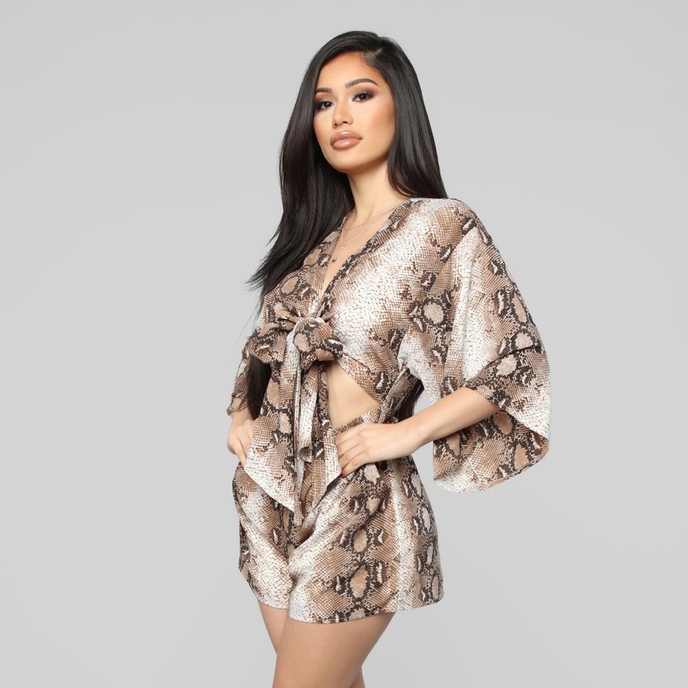A Lil Snakey Snake Print Romper